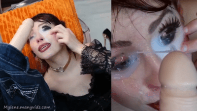 Mylene – Cum slut. Facials, condoms on face, sperm in eyes